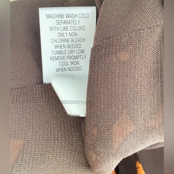 APT.9 Brown orange floral Round Neck Short Sleeve Knee Length pull on Dress.S/M - Picture 7 of 8